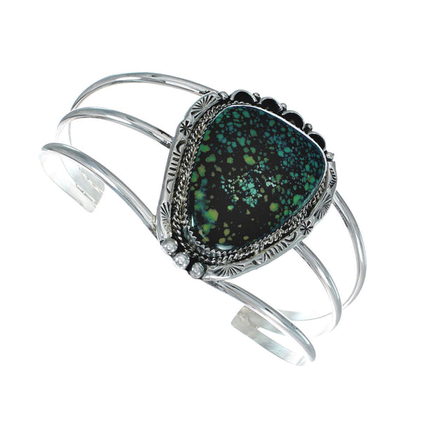 Genuine Native American Turquoise Sterling Silver Navajo Cuff Bracelet TX10116